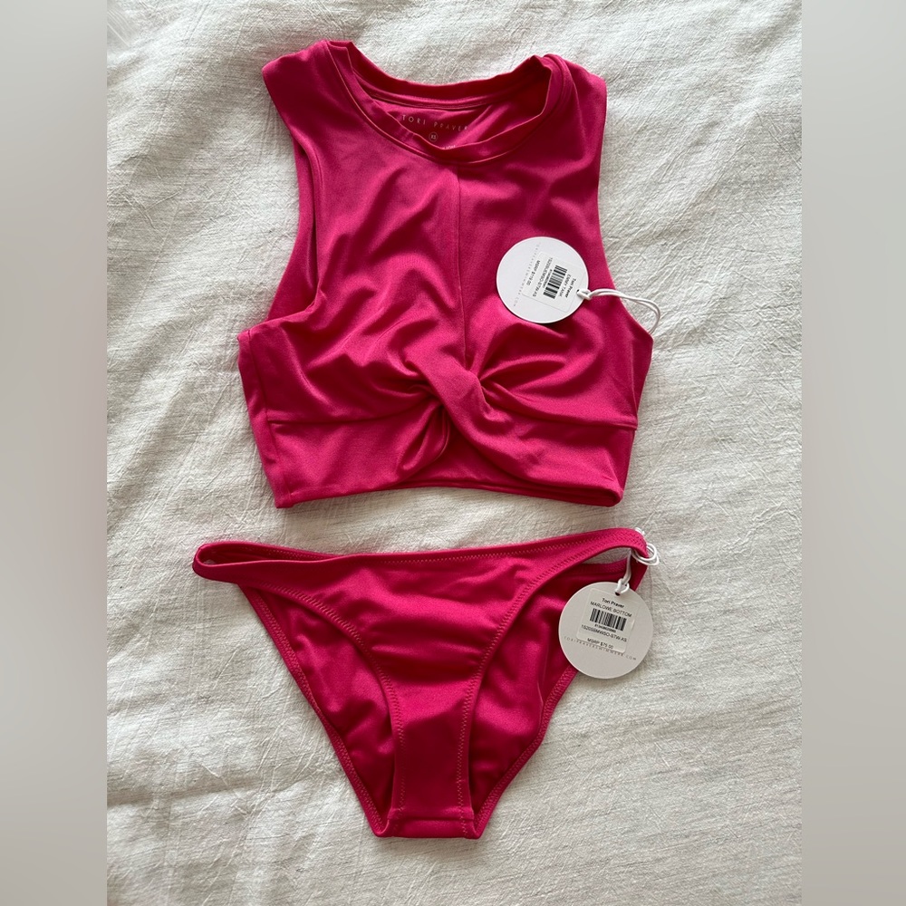 Tori Praver Emmy tank and Marlowe bottom - Strawberry NWT